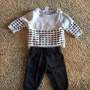 Newborn Sweater and Black Knit Pants